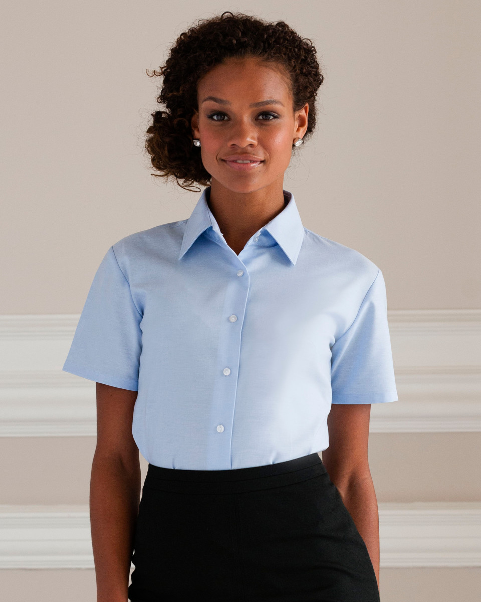 933F Ladies' Short Sleeve Easy Care Oxford Shirt Image 1