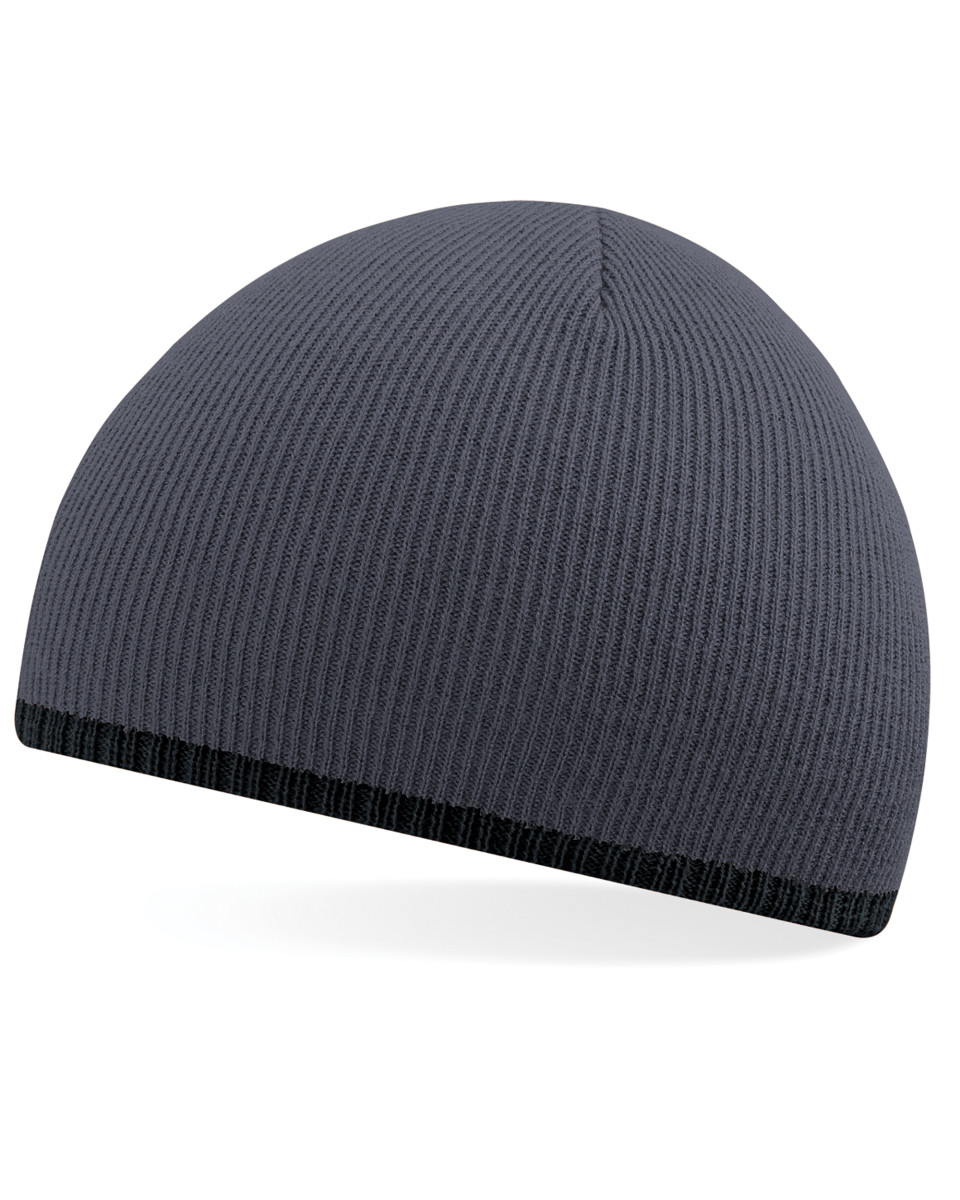 B44C Beechfield Two Tone Beanie Knitted Hat Image 1