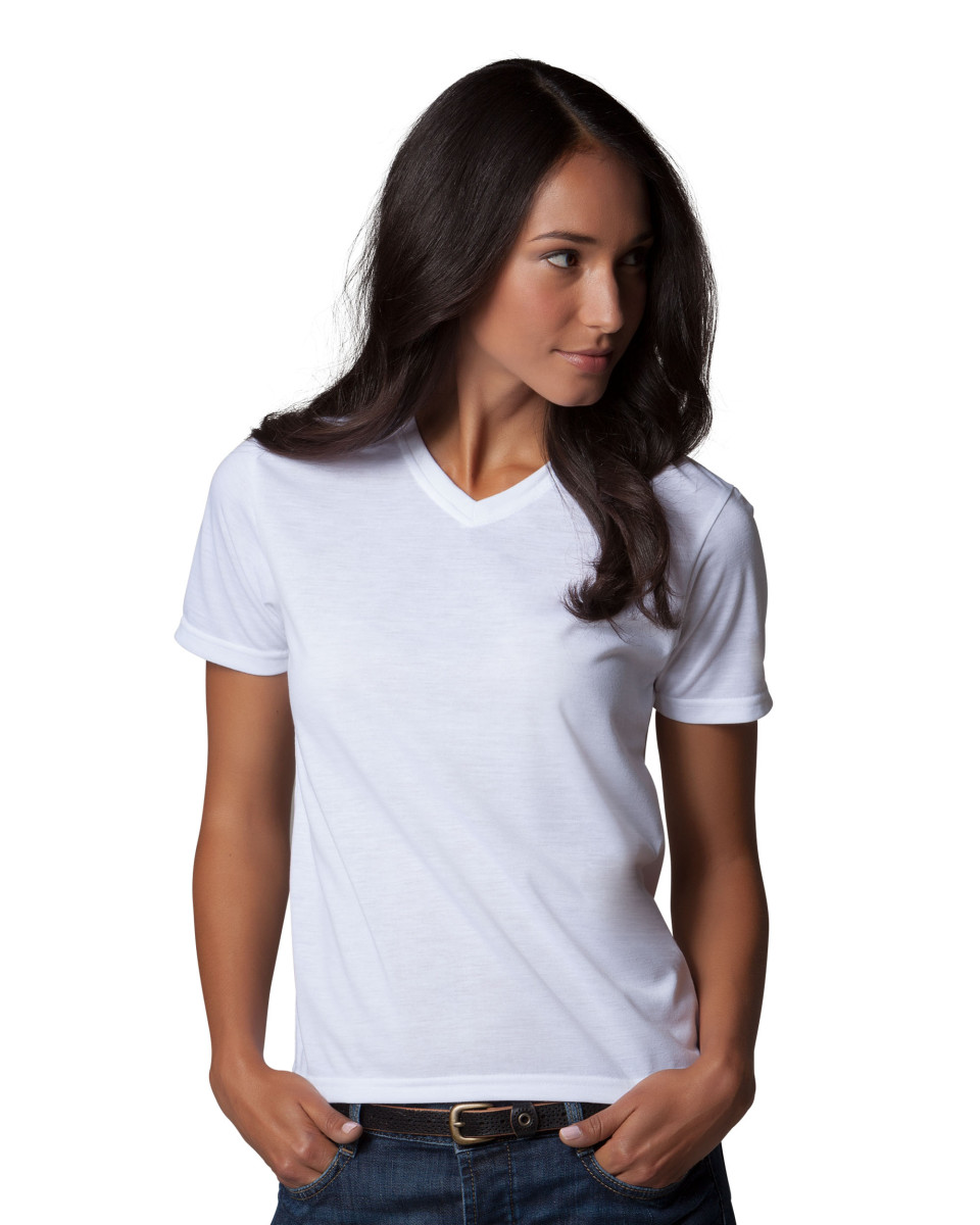 XP522 Women's Short Sleeve Subli Plus V Neck T Shirt secondary Image