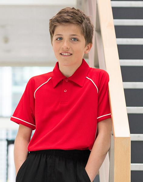 LV372 Kids piped performance polo main image