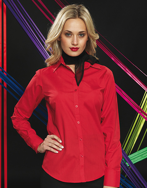 PR300 Women's Poplin Long Sleeve Blouse