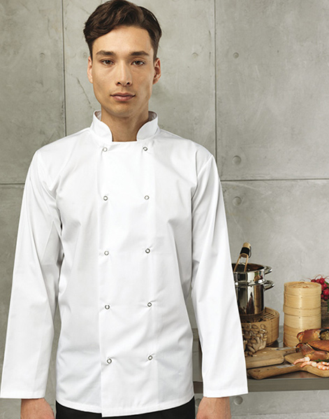 PR665 Studded front long sleeve chef's jacket Image 1